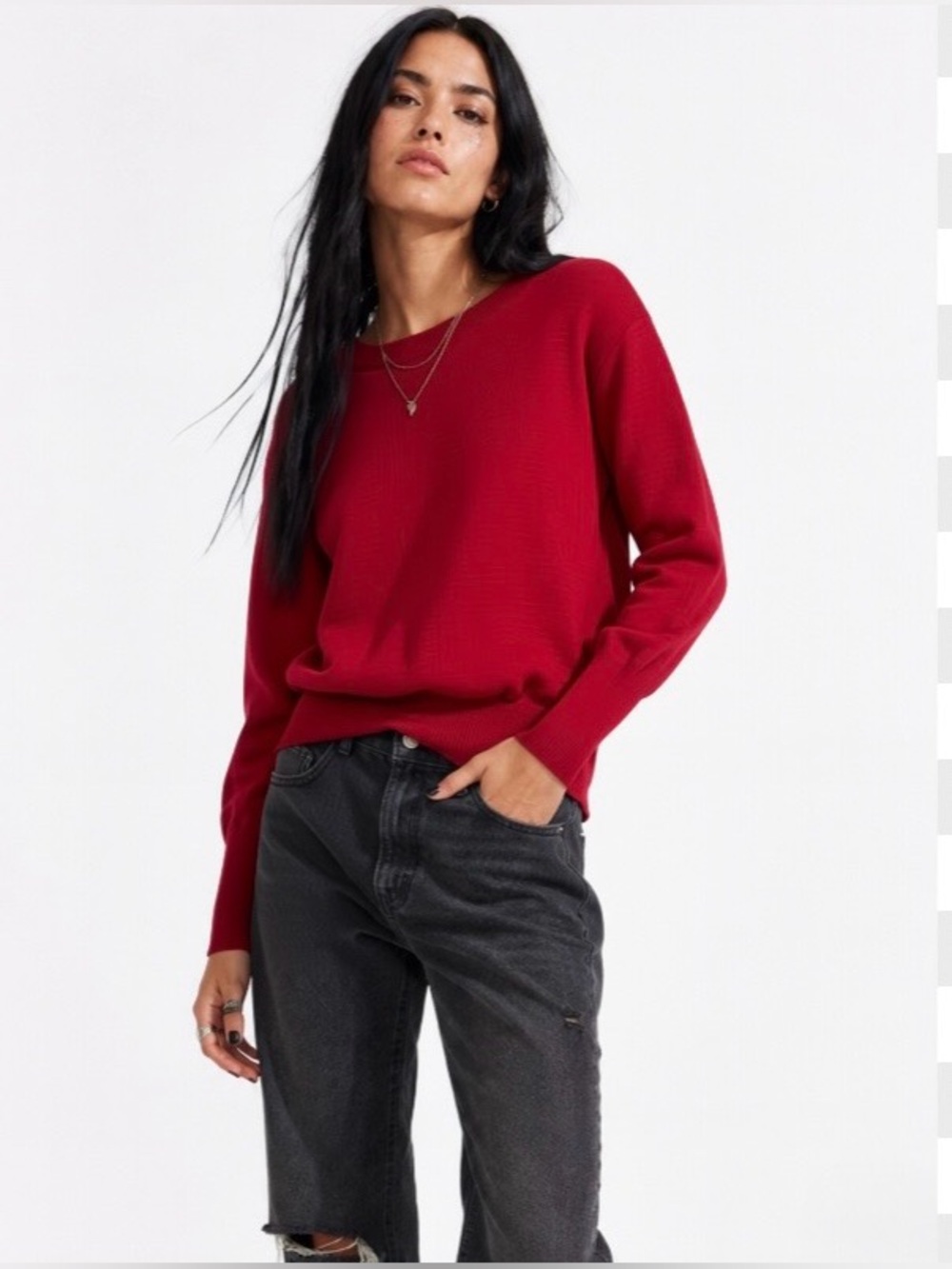 White House black market red burgundy boat neck top sweater. Women’s size M